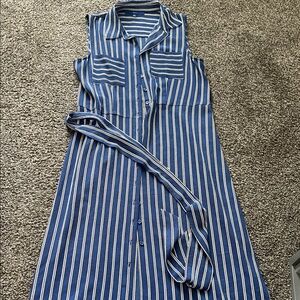 Apt. 9 Blue and White Striped Midi Dress. Brand new, no tags